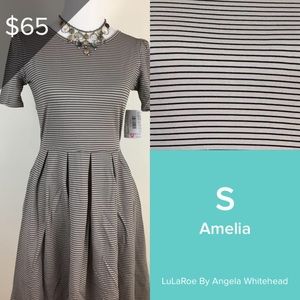LuLaRoe Amelia S-pocket dress! NWT illusion stripe